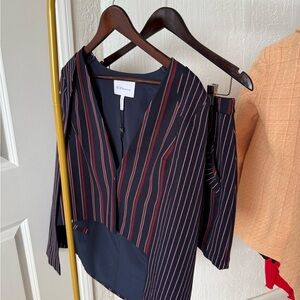 BCBGeneration Navy and Red Striped Suit Set